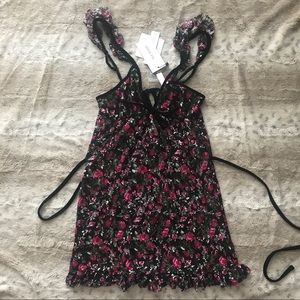 Rat & Boa Black Floral Print Dress NEW